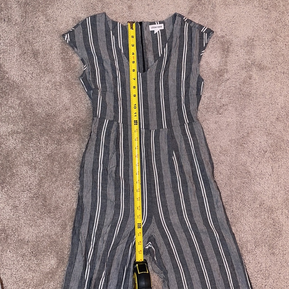 Chloe + Rene blue and white striped romper - Picture 5 of 9